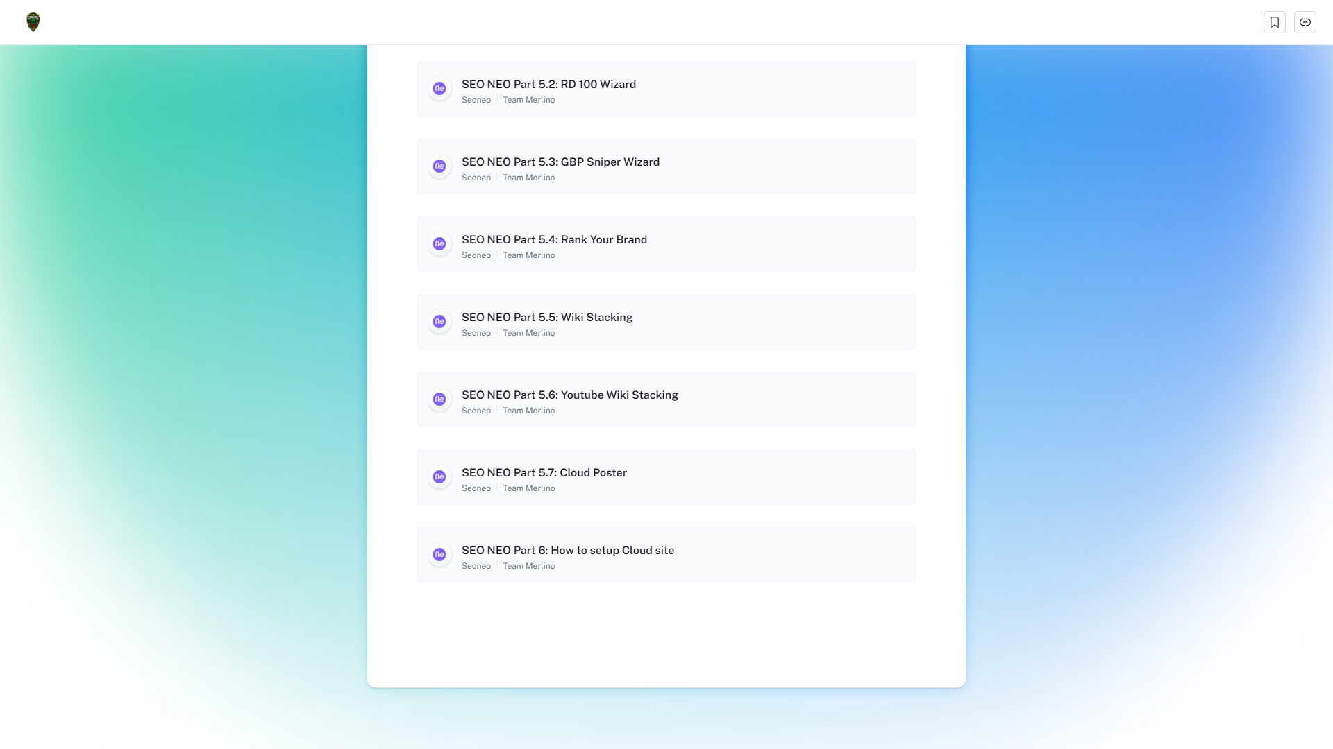 SEO NEO SOP Details